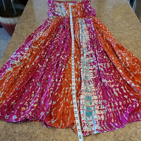 NORM THOMPSON Women's Size Small Boho Maxi Dress Multicolor Ruched Relaxed VTG - Picture 5 of 13